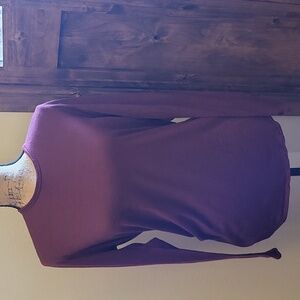 Burgundy XL 100% merino wool long sleeved shirt